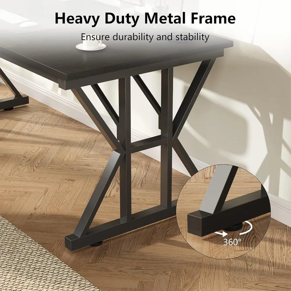 63 inch executive desk large desk with thickened frame computer desk modern minimalist desk for home work black