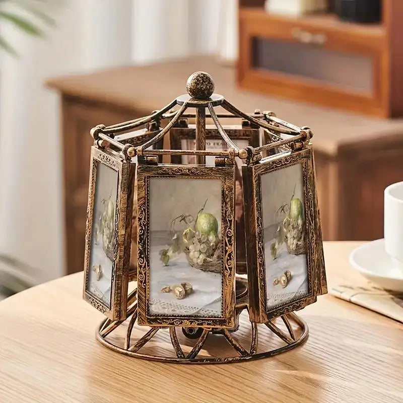 4/5 Inch Wedding Picture Frame Vintage Decoration Home Photo Frame Ornaments Living Room Desk Office Windmill Carousel