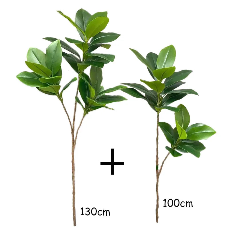 51in Large Artificial Plants Fake Banyan Tropical Artificial Ficus Tree Branch Plastic Rubber Tree For Home Garden