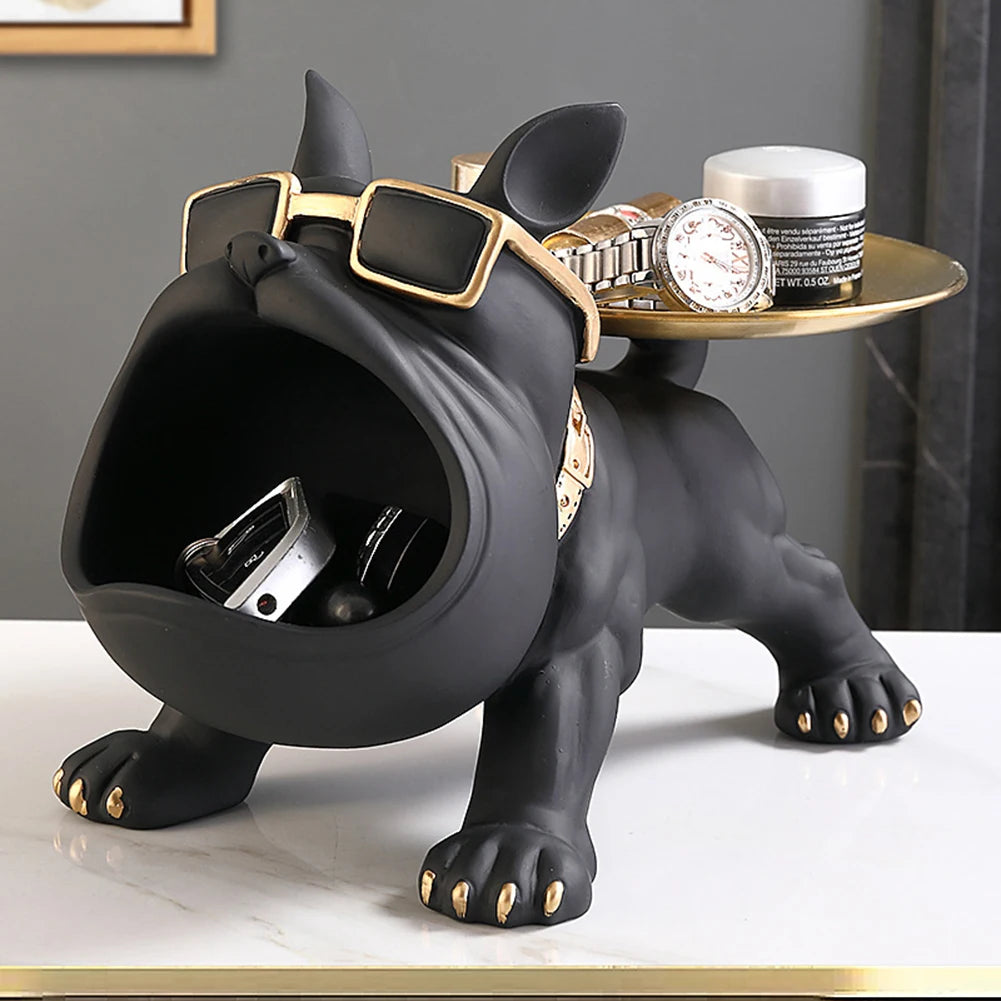 Bulldog Animal Figurines Cool Dog Statue Sculpture Living Study Room Bedroom Decor Home Interior Decoration Accessories