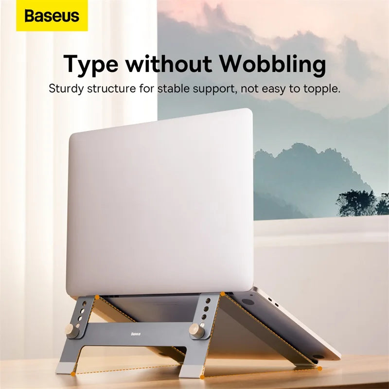 Baseus Portable Laptop Stand Aluminum Notebook For Macbook Air Pro Holder 4 Gears Adjustable Vertical Stand Laptop Base
