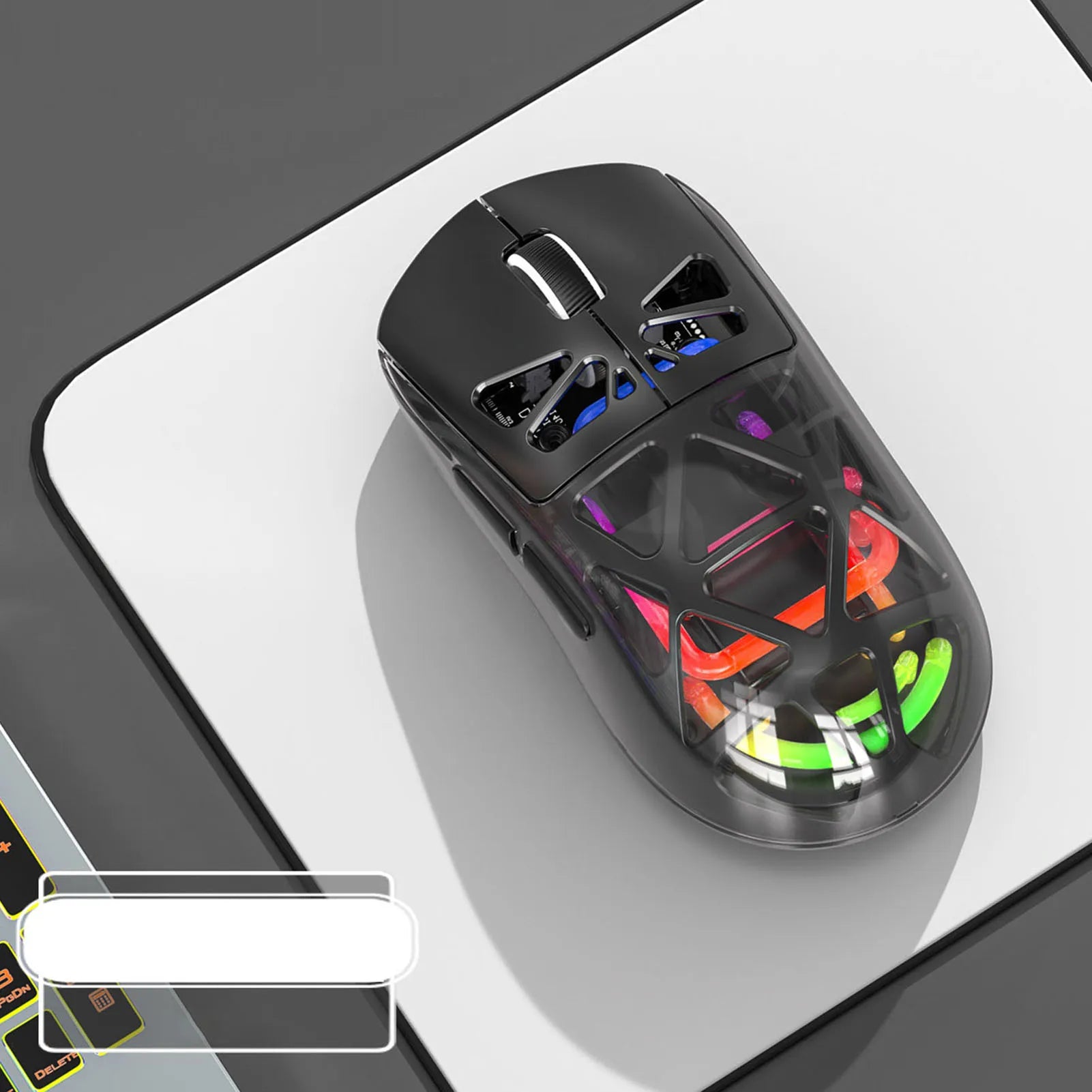 Wireless Gaming Mouse Rechargeable Bluetooth Mouse 4800DPI Comfortable Touch Hollow Shell Lightweight for PC for Wins 7