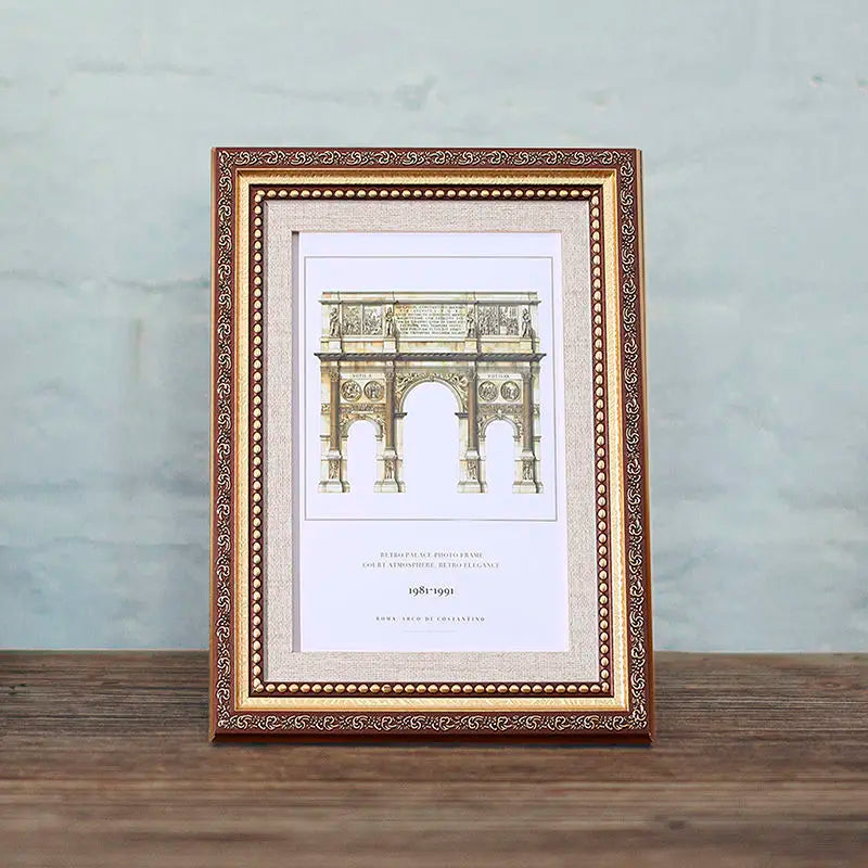 Court Retro Style Photo Frame Home Decoration Picture Frame Three-Dimensional Photo Frame New Office Desktop Ornament