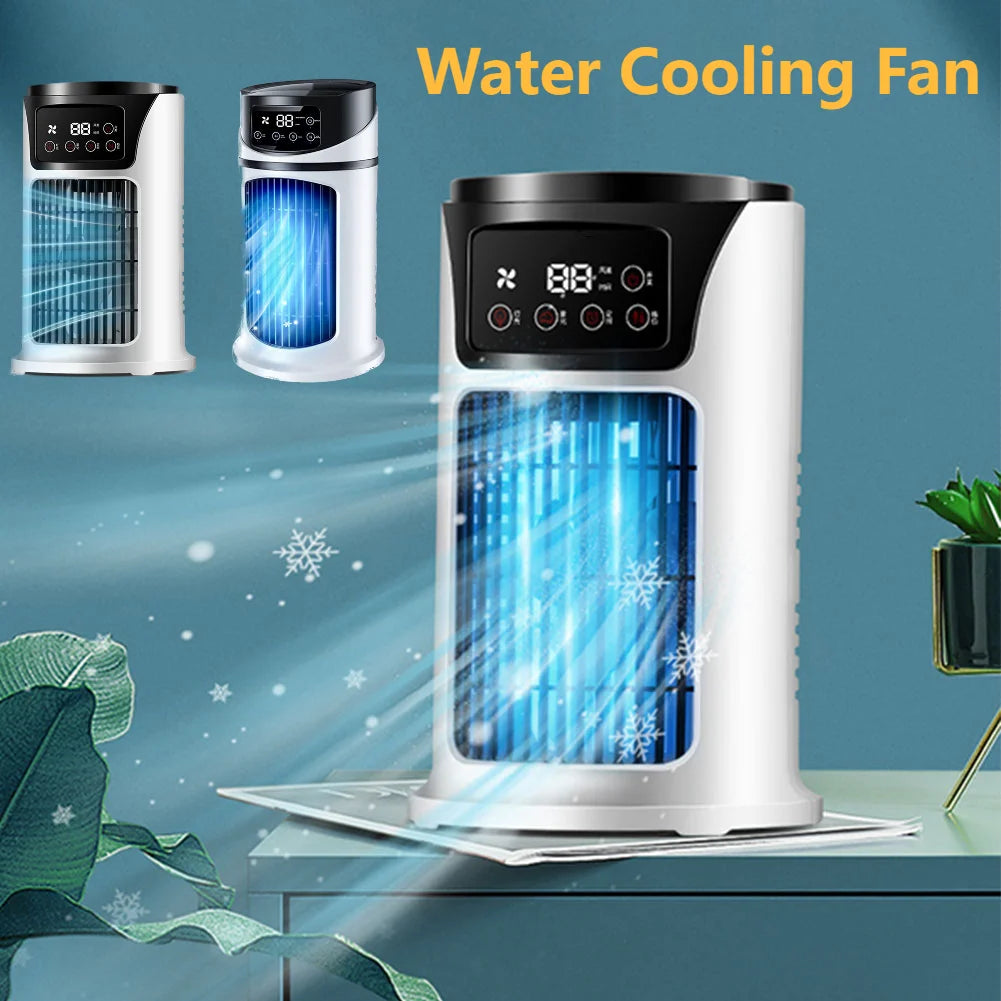 Water Cooling Fan Air Conditioner Adjustable Speeds Timer Personal Fan Air Cooler With Humidifier for Bedroom Living