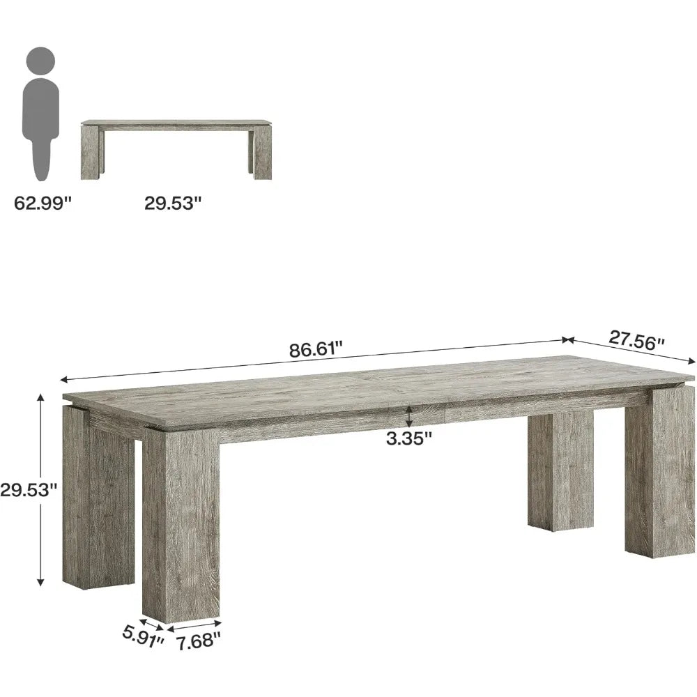 ’Extra Long Modern Two-Person Desk for Home Office 86-Inch Wood Computer Workstation’ - United States / Grey