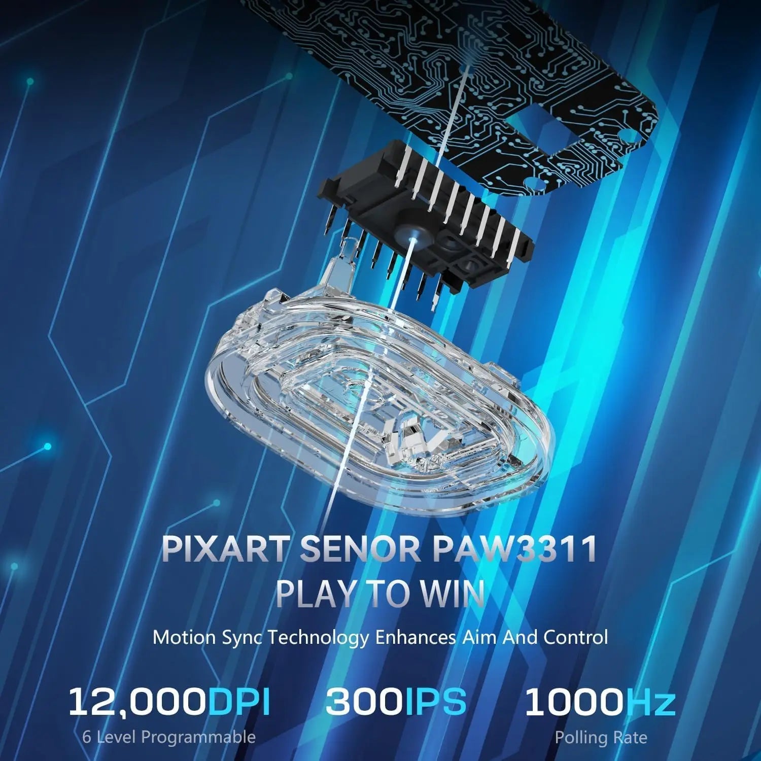 Ajazz AJ099 Superlight Wireless Gaming Mouse Ergonomic 54g Ultra Lightweight 2.4Ghz/Wired Mouse PAW331112K DPI