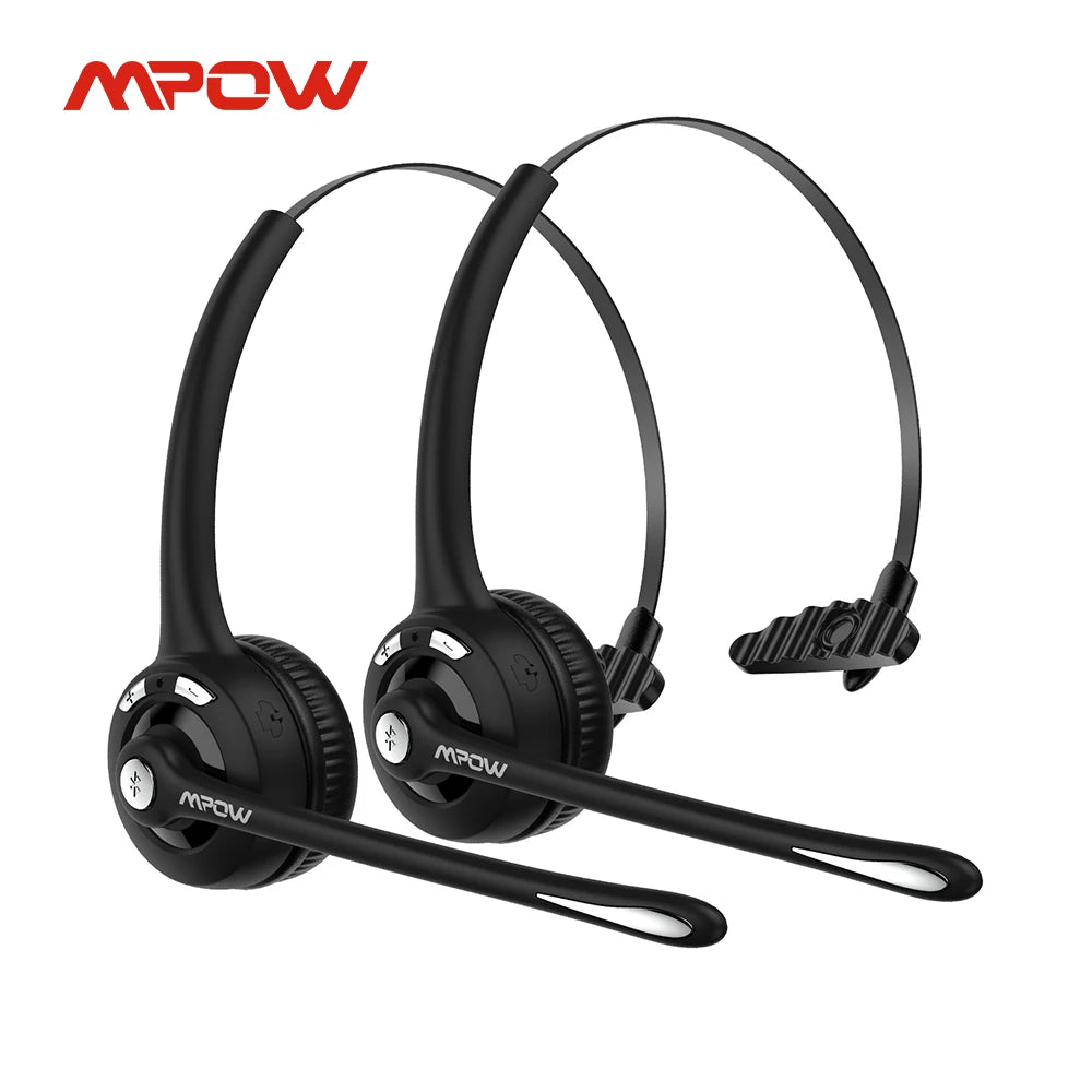 1/2 pack Mpow Pro Office Wireless Bluetooth V5.0 headphone With Microphone 13H Talking Time For Driver Call Center