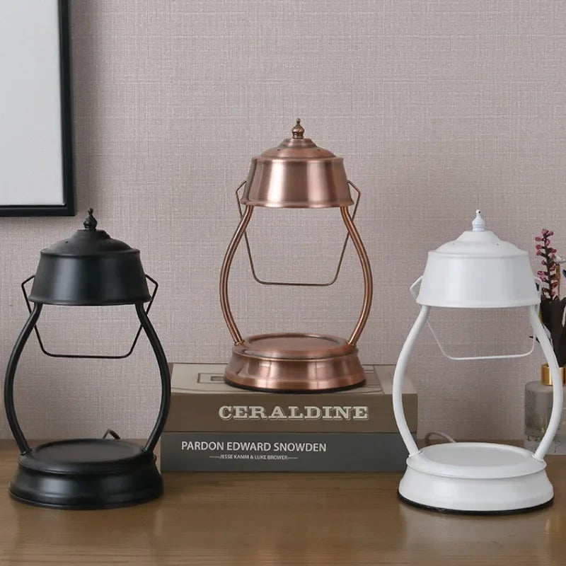 Aromatherapy Candle Lamp Retro Nostalgic Marble Molten Wax Lamp Household Creative Plug-in Dimming Candlestick Desk