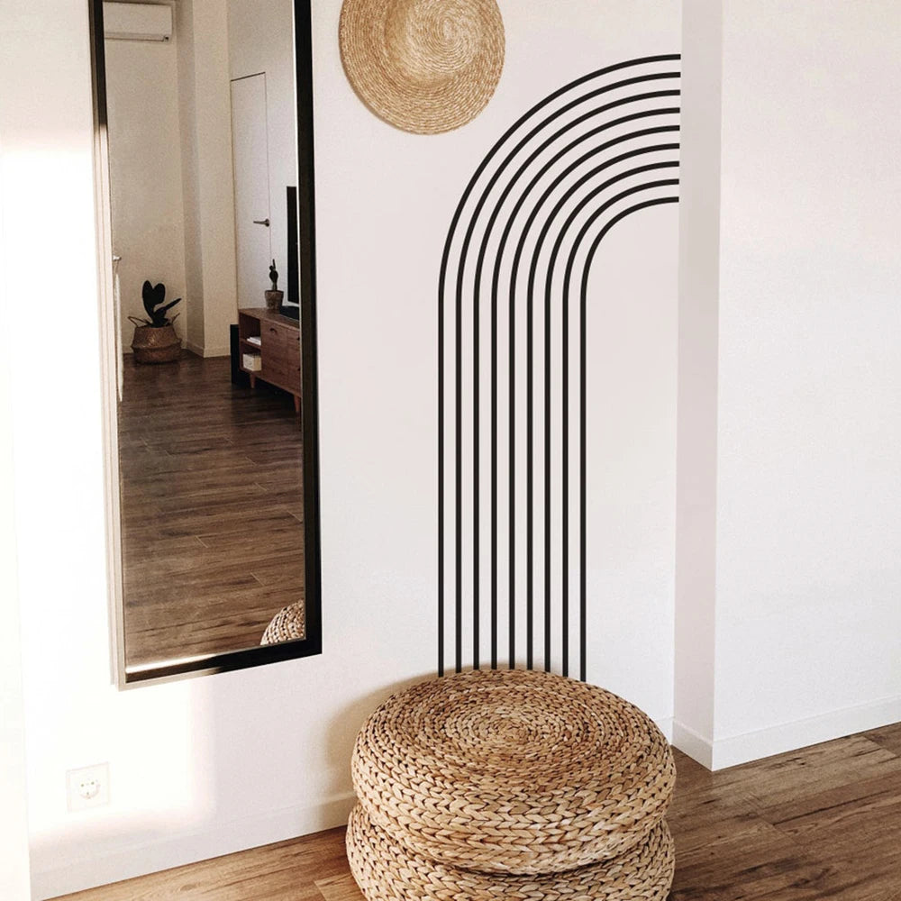 Large Abstract Boho Half Arch Wall Sticker Office Living Room Boho Arch Farmhouse Mandala Wall Decal Bedroom Vinyl Home