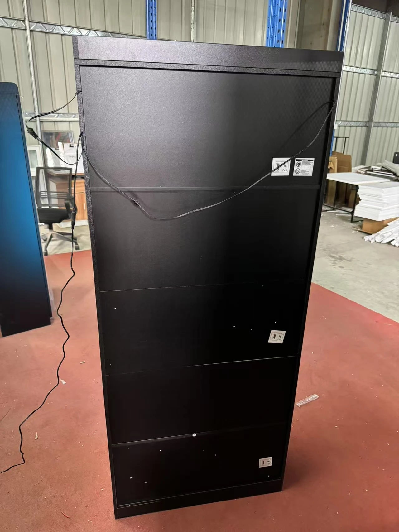 JDPAG Display Cabinet with Doors and Adjustable Shelves 65’’ Tall Bookcase with LED Lights/Human Sensor