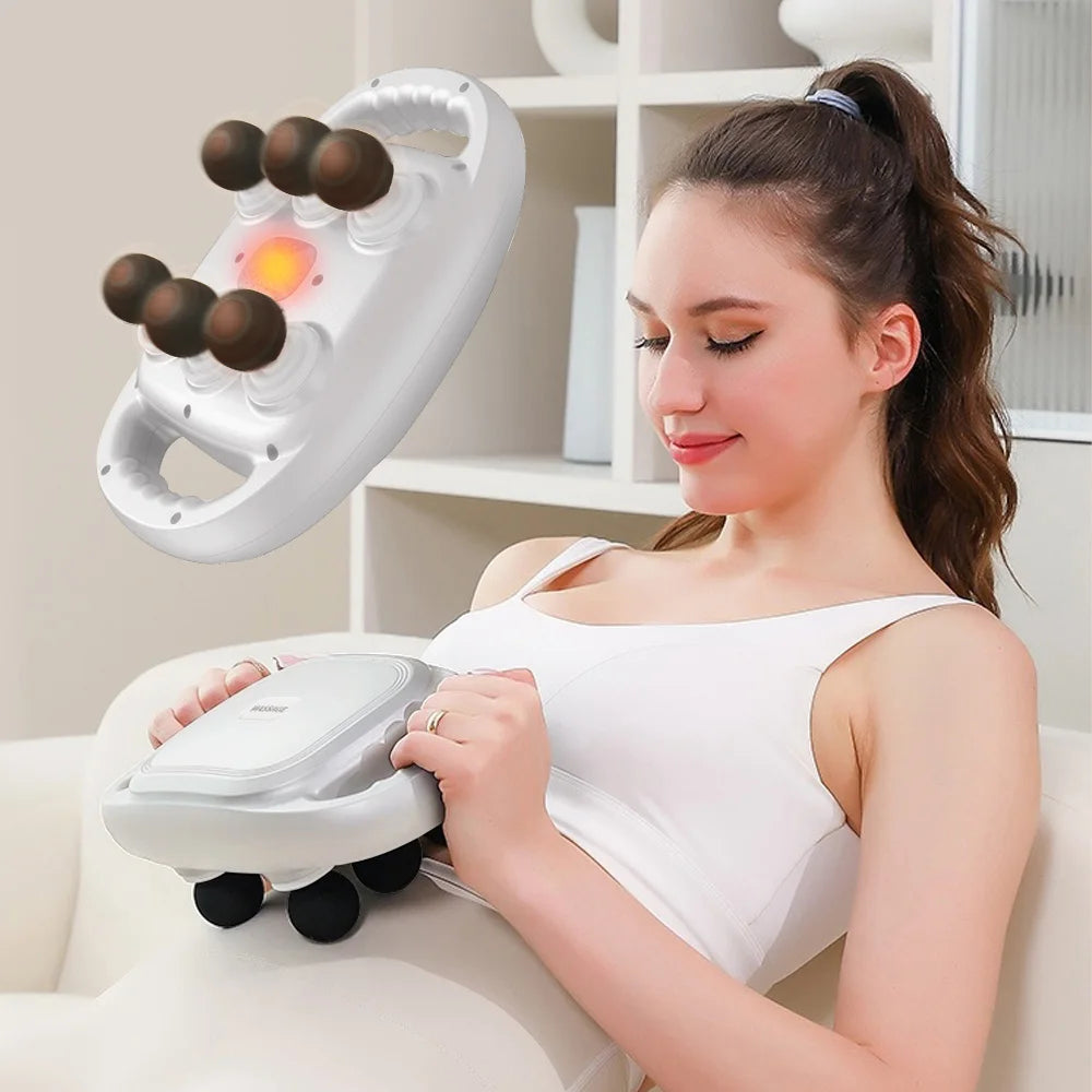 Upgrade 6 Heads Massage Gun Portable Deep Tissue Massager for Body Muscle Relaxation Handheld Back Massager Gift