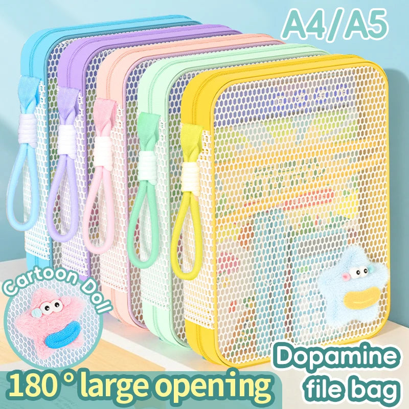 huajie-a4-a5-zipper-document-bag-multi-layer-subject-file-folder-large-capacity-storage-bag-with-handle-for-students
