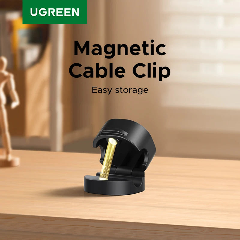 UGREEN Magnetic Cable Organizer Clips for Desk USB Charging Cord Management Holder Wire Ties for Earphone Cable