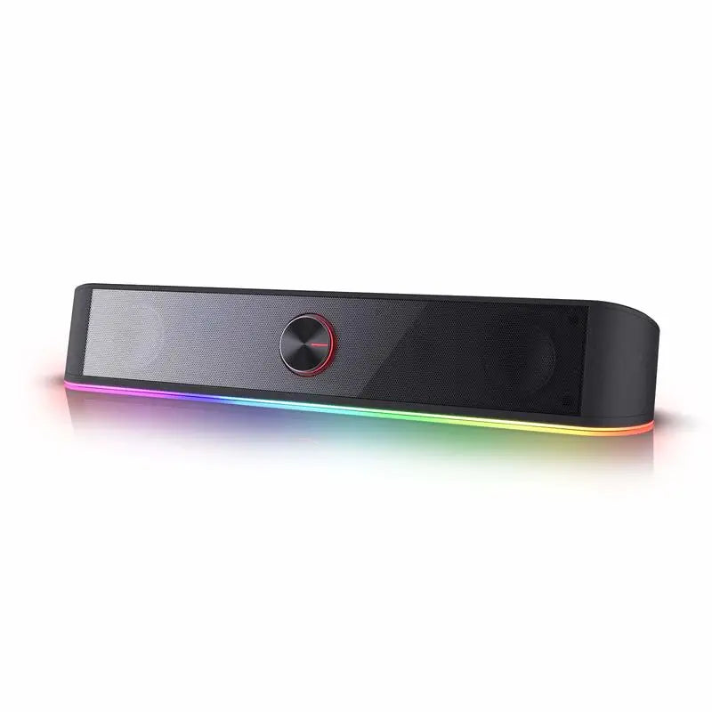 Redragon GS560 Adiemus RGB USB Desktop Soundbar 2.0 Channel Computer Speaker with Dynamic Lighting Bar Audio-Light