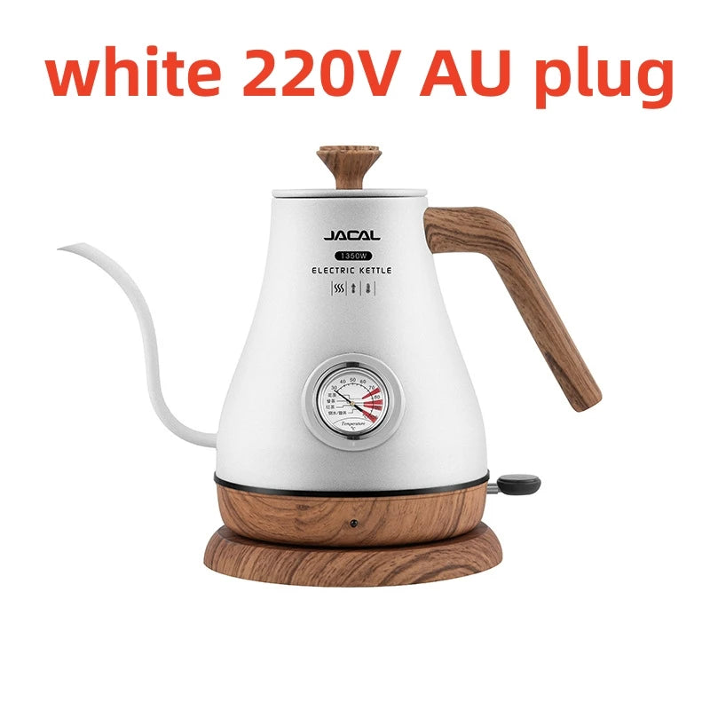 110V/220V Retro Electric Kettle 1.0L Gooseneck Slender Mouth Teapot Hand Brew Coffee Pot Quick Heating Kettle
