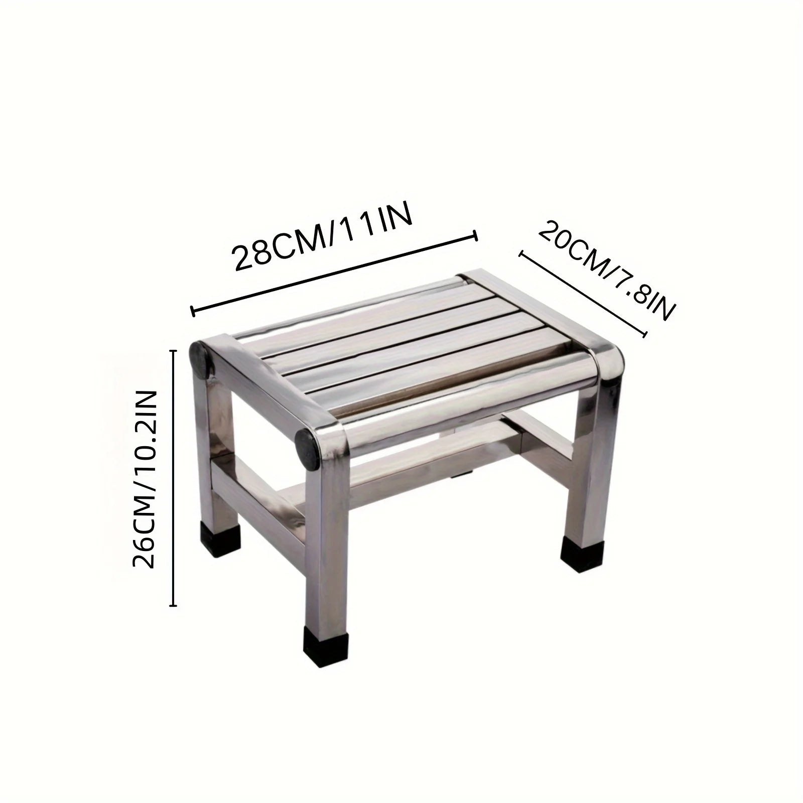Multi Functional Stainless Steel Stool - Durable Thick & Sturdy Stool Ideal for Living Room Bathroom Kitchen Corridors