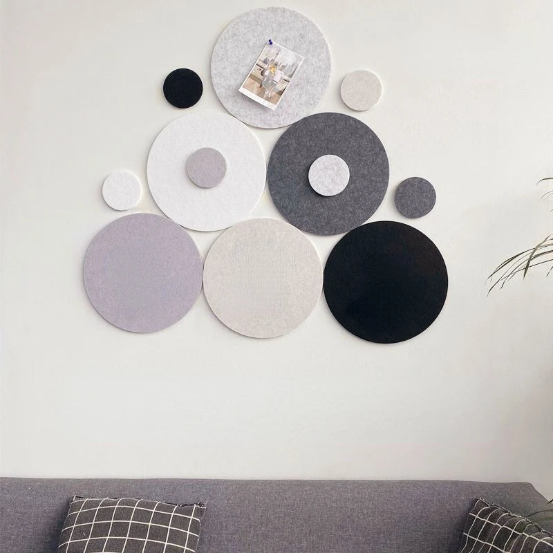 Creative Circular Felt Cork Board Kindergarten Shool Office Household Wall Stickers Sets Decoration Photos Message