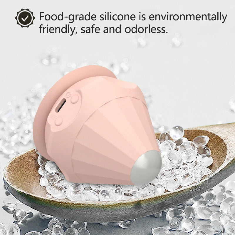 Silicone Massager Ball Type-C Rechargeable Vibrating Massage Ball Fitness Muscle Waist Back Relaxation Massager - Pink