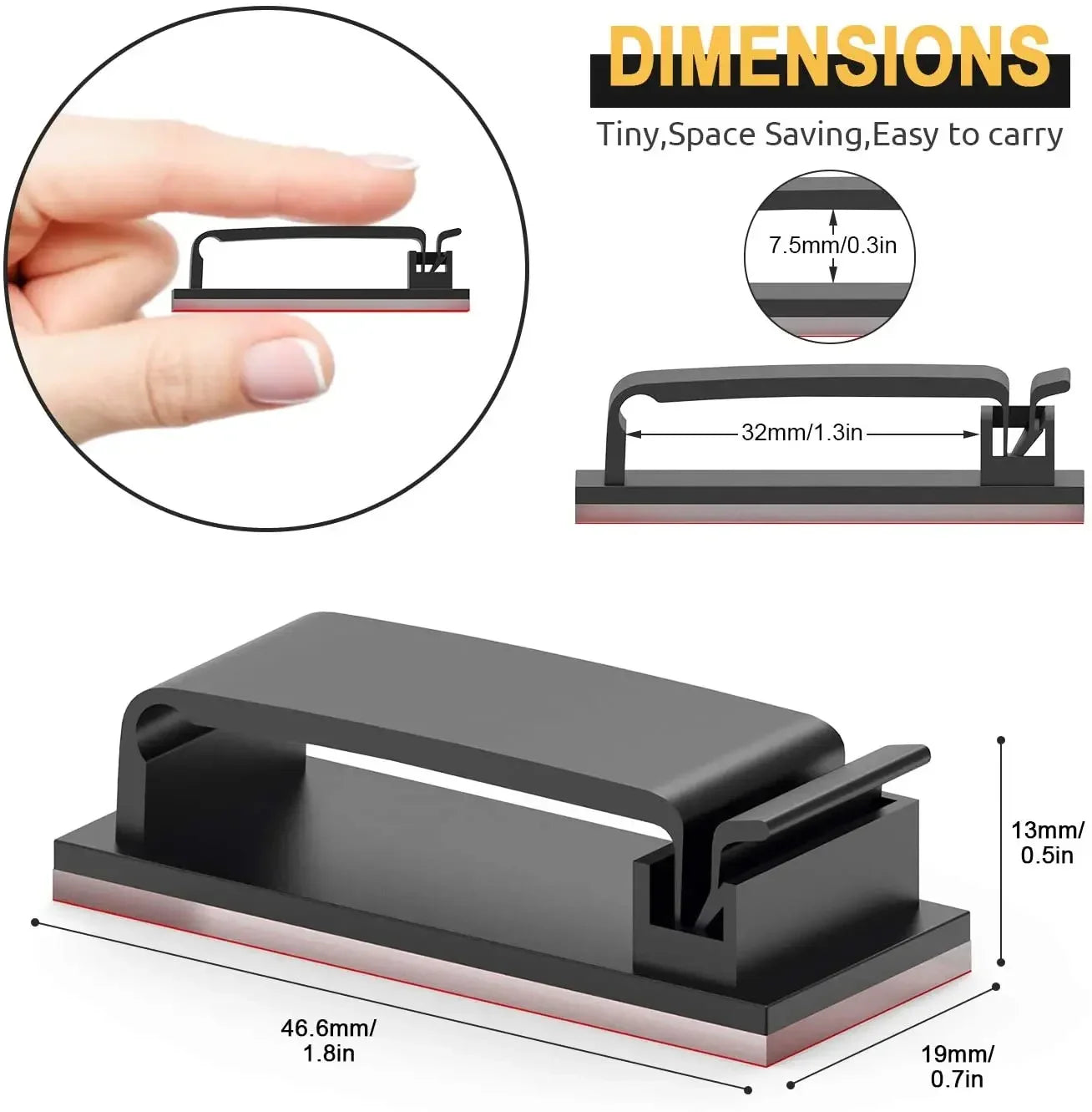 Adhesive Wire Organizer Cable Holder Cord Management Harness Clamp Clip For Home PC Power USB Cable Wiring Desktop Cord