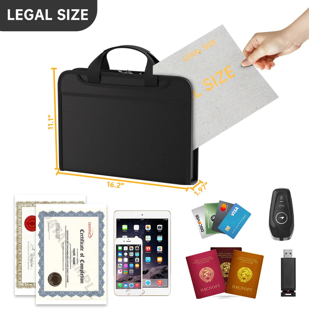 Upgrade Models Fireproof Portable Folder Multifunctional 12-Page Transparent Organ Folder Portable Document Organizer
