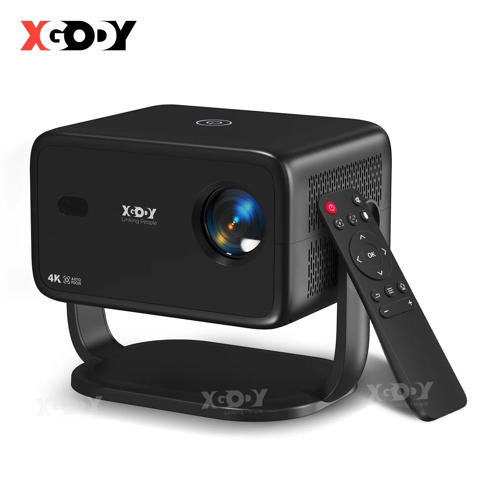 XGODY 4K Native 1080P WiFi6 Android Projector 18000lumen Voice Control AI Auto Focus HD Home Theater Cinema - Gimbal A6
