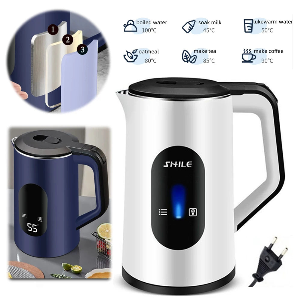 2.2L Electric Kettle Temperature Control Thermos Bottle Auto-Shutoff Thermal Water Kettle 1500W Fast Boil Multifunction