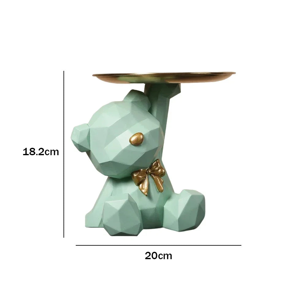 Resin Storage Box Crafts Geometric Bear Resin Desk Decoration Candy Sundries Household Supplies for Office Coffee Shop