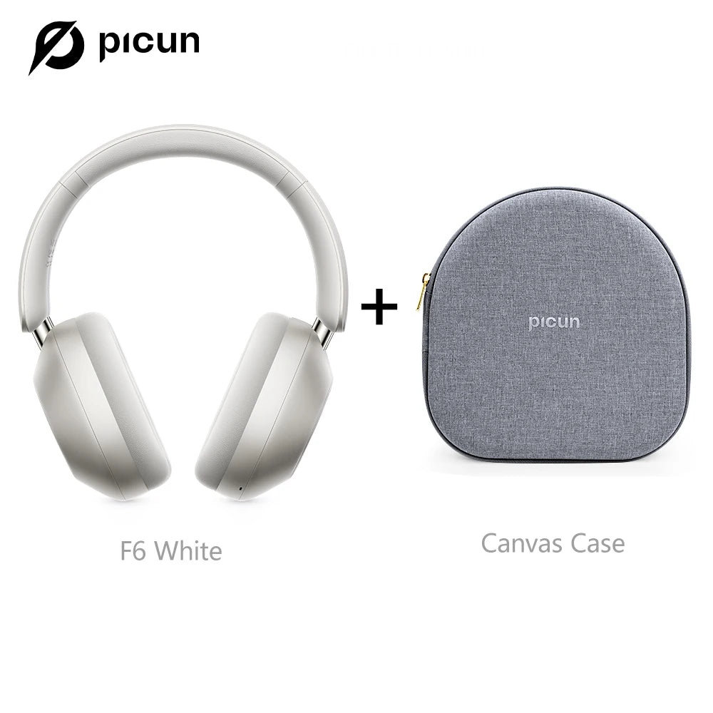 Picun F6 Active Noise Cancelling Wireless Headphones Head Tracking 3D Audio 40mm Hi-Res ANC Bluetooth Headset HIFI APP