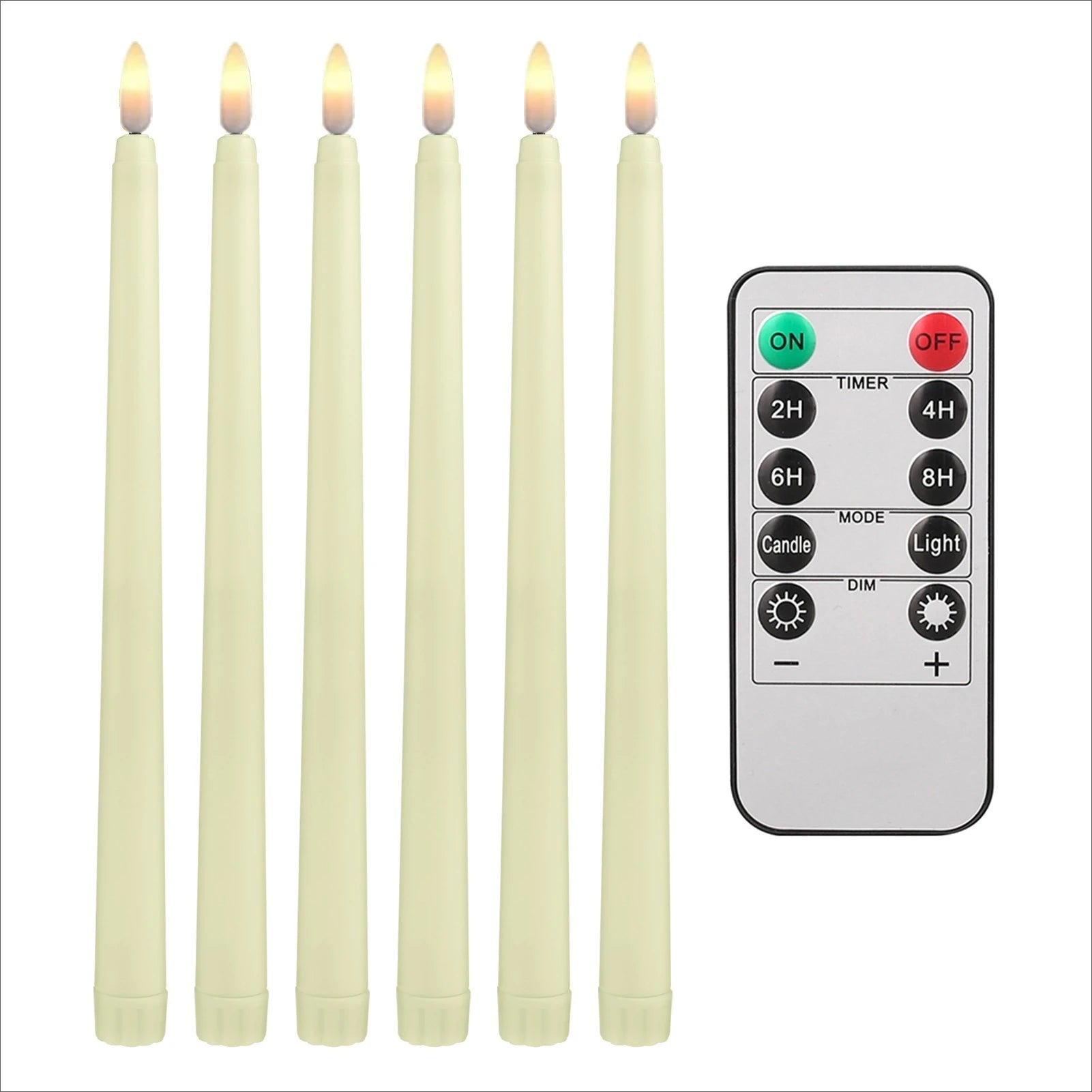 LED Flameless Taper Candles Lights Timer Remote 3D Wick Christmas Simulation Candles Window Candles Long Electric