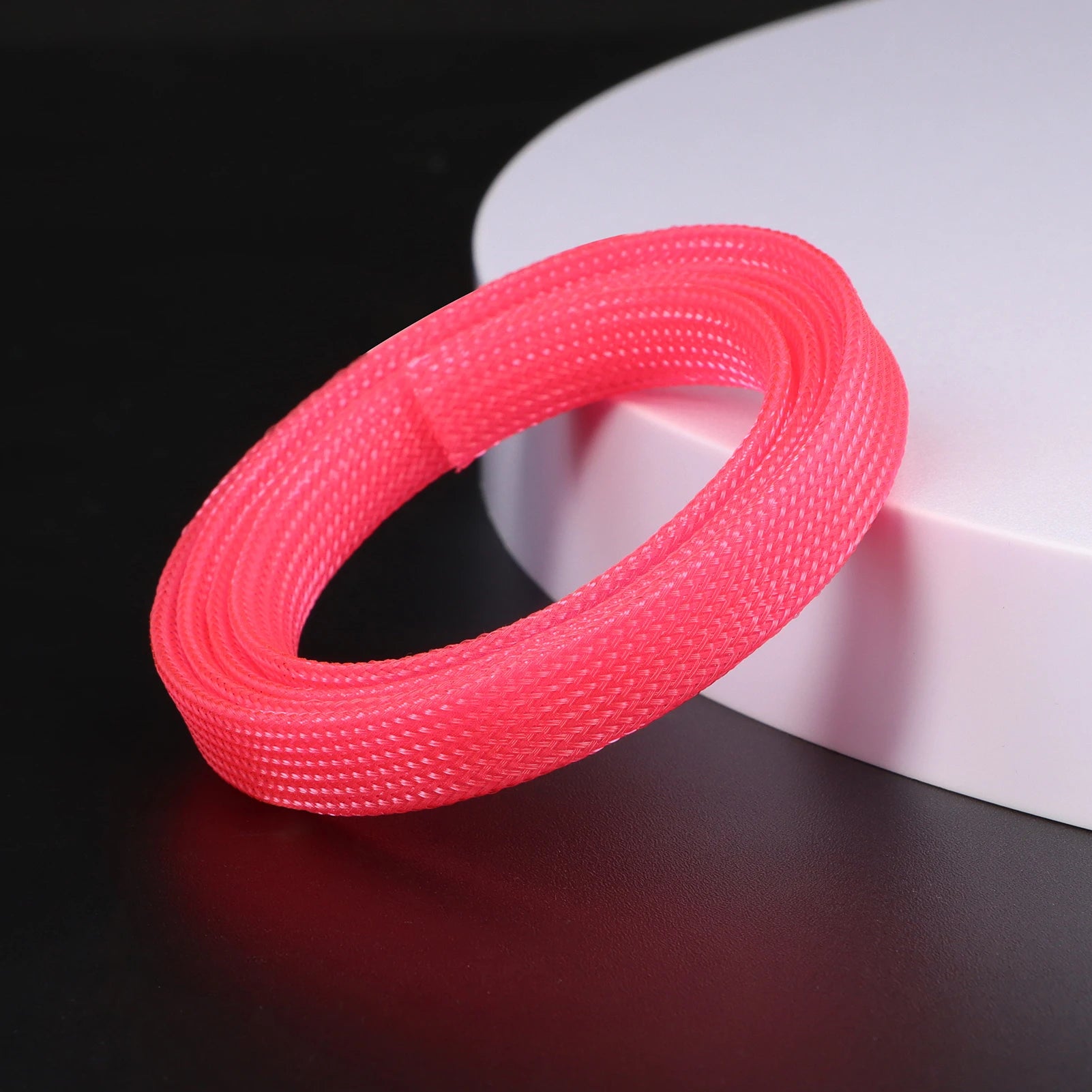 5m/lot Pure Colour Insulated Braid Sleeving Tight PET Wire Expandable Cable Sleeve Flame-retardant Nylon Braided Mesh