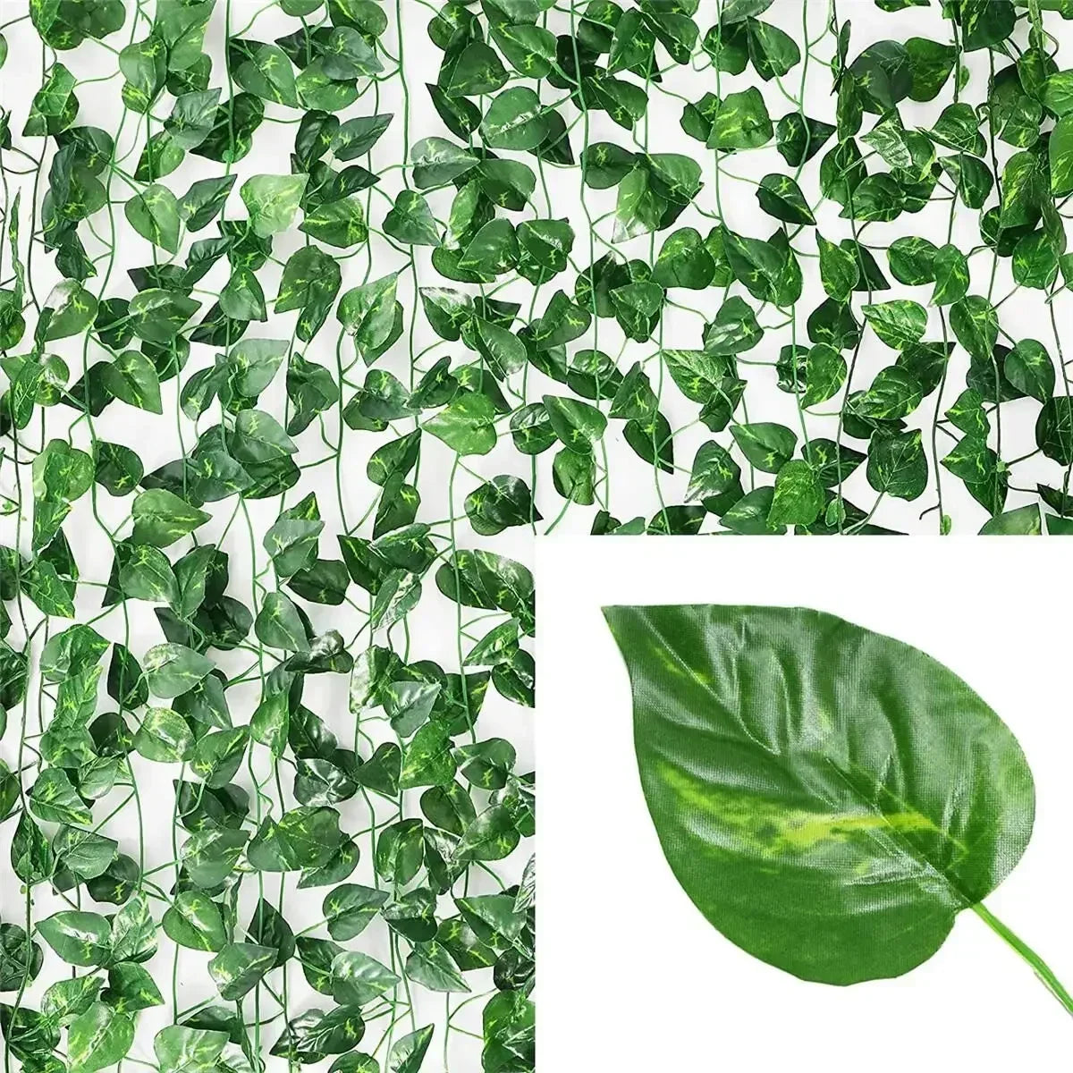 Artificial Green Leaves Ivy Vine Garland Creeper Rattan Fake Leaf Plants Hanging Garlands for Garden Wedding Party Home