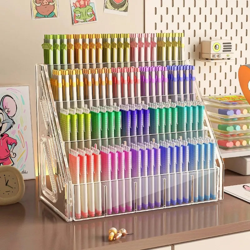 Watercolor pencil storage rack desktop large capacity acrylic partition stationery shop storage rack marker pen storage