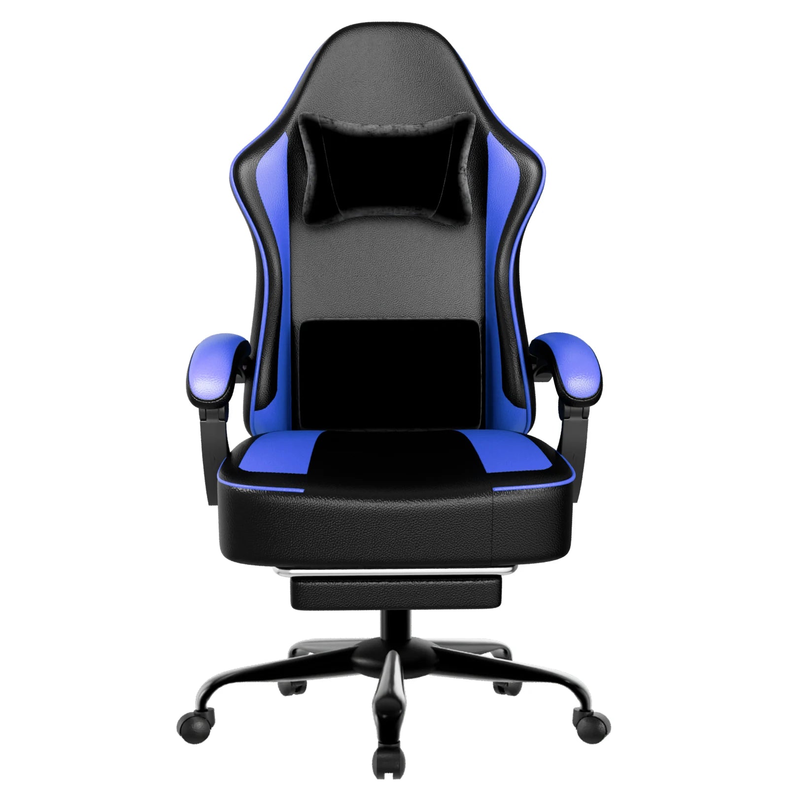 Gaming Chair with Pocket Spring Cushion and Footrest Ergonomic Computer Chair for Adults Breathable PU Leather Game