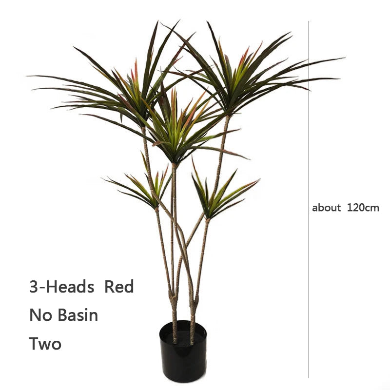New 90-120cm Artificial Dracaena Plants Fake Plastic Palm Leaves Cycas Plant For Home Indoor Garden Decor Fake Tropical