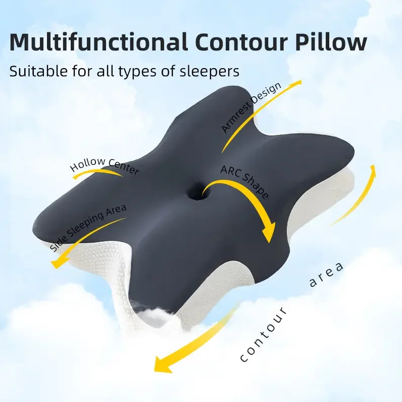 Butterfly Shape Pillow Neck protection Slow Rebound Memory Foam Pillow Health Care Cervical Orthopedic Neck Foam