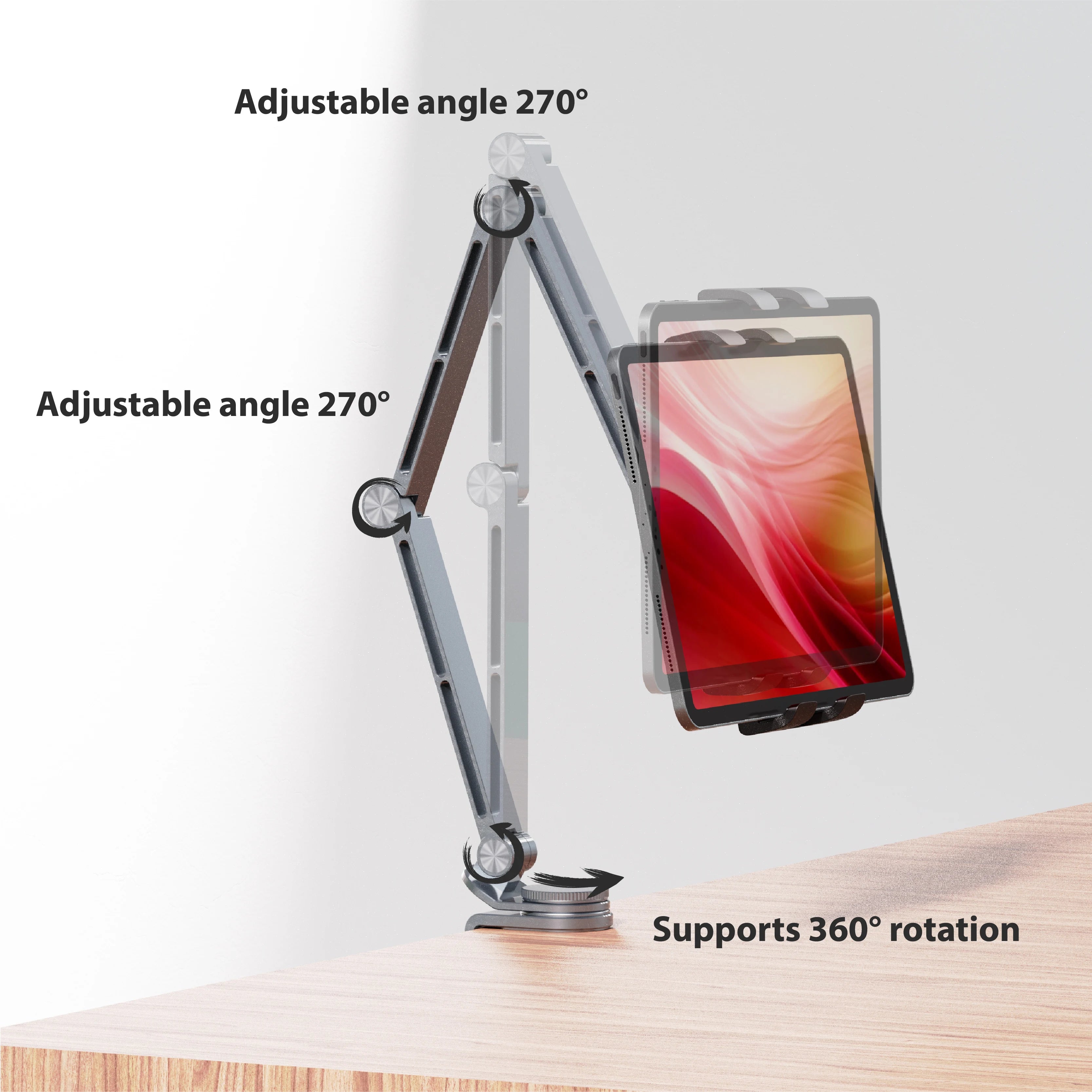Kimdoole Tablet Desktop Cantilever Bracket Supports Table Mobile Phones Portable monitor Adjustable Rotating Tablet