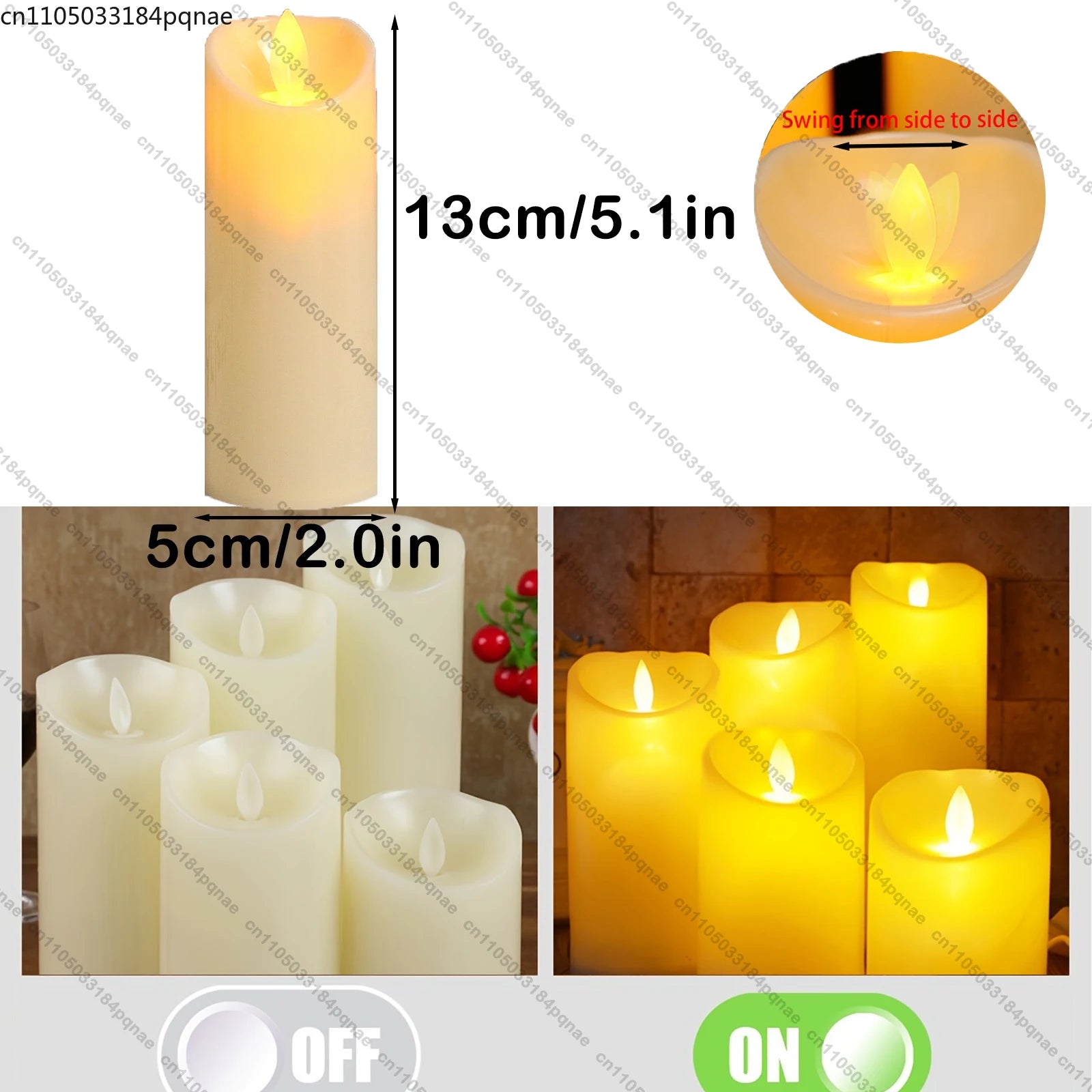 10-120pcs Flameless Fake Candle LED Flickering Candles Battery Operated LED Pillar Candles for Wedding Christmas Decor