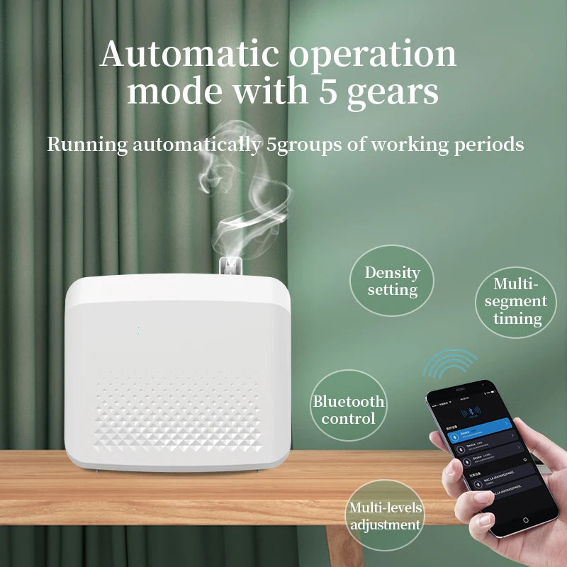 3000m³ Bluetooth Control Aroma Diffuser Essential Oil Capacity 800ML Air Refreshing HVAC Wall Mounting Suitable