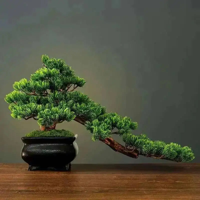Simulation fake tree bonsai home living room Chinese sand table hotel porch landscaping decoration green plant ornaments