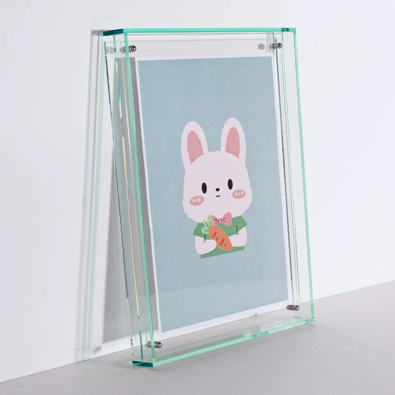 Translucent Acrylic Picture Frame Neon Floating Acrylic Wall Tabletop Frame Decoration Photo Frame for Gallery Home