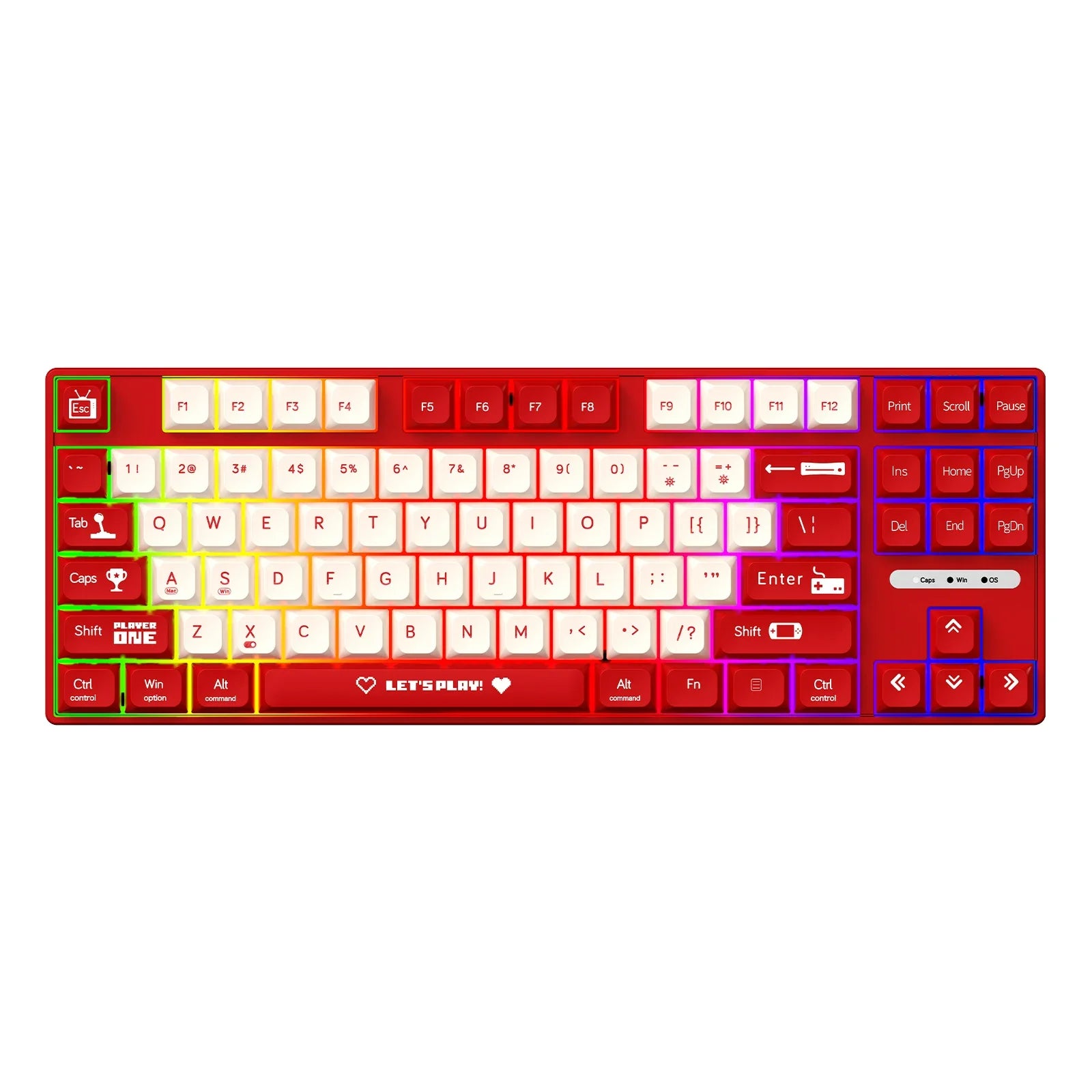 Ajazz AK870MC Wired Mechanical Gaming Keyboard 75% Layout Hot Swap Keyboards 87 Keys Red Brown Switch for Laptop