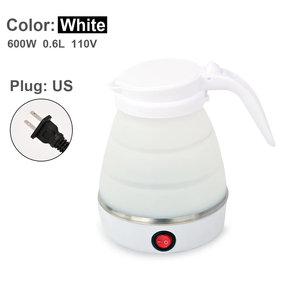 0.6L Mini foldable electric kettle portable electric kettle household travel water heater silicone compression