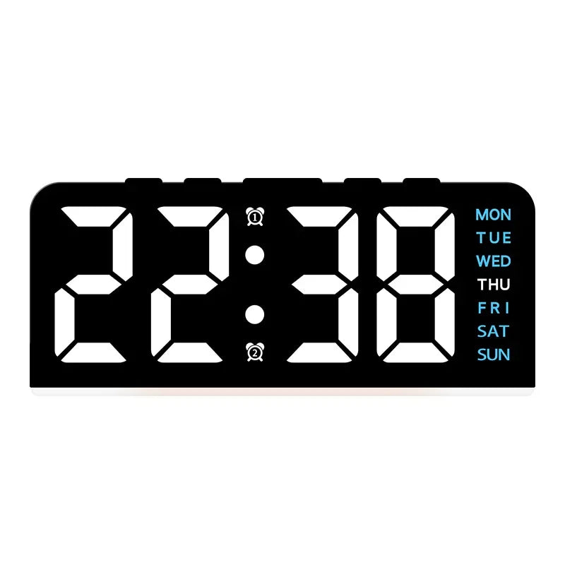 7’’ LED Digital Alarm Clock Table Clock Three-Level Adjustable Brightness Dimmer/Dual Alarm/Temp/Date/Night Light