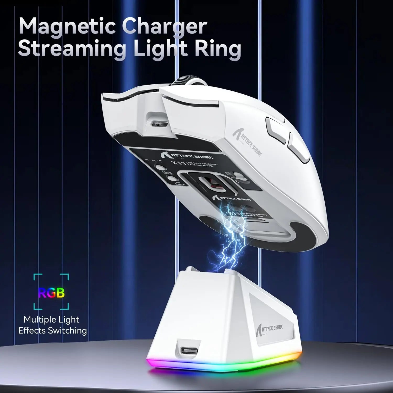 ATTACK SHARK X11 Gaming Mouse Magnetic Charging Dock PixArt PAW3311 Gaming Sensor 22000 DPI BT/2.4G Wireless/Wired