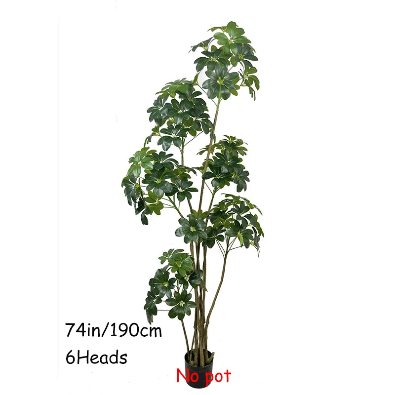 31-74in Large Artificial Ficus Tree Fake Plants Palm Leafs Tropical Shrub Faux Rubber Tree for Home Xmas Garden Office