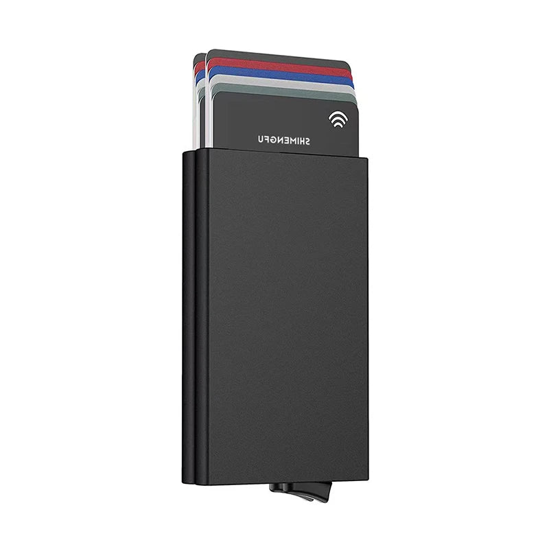 YATBEST Men’s Card Holder Metal Ultra-Thin Pop-Up Card Bag Mini Large Capacity Two-Layer Aluminum Box