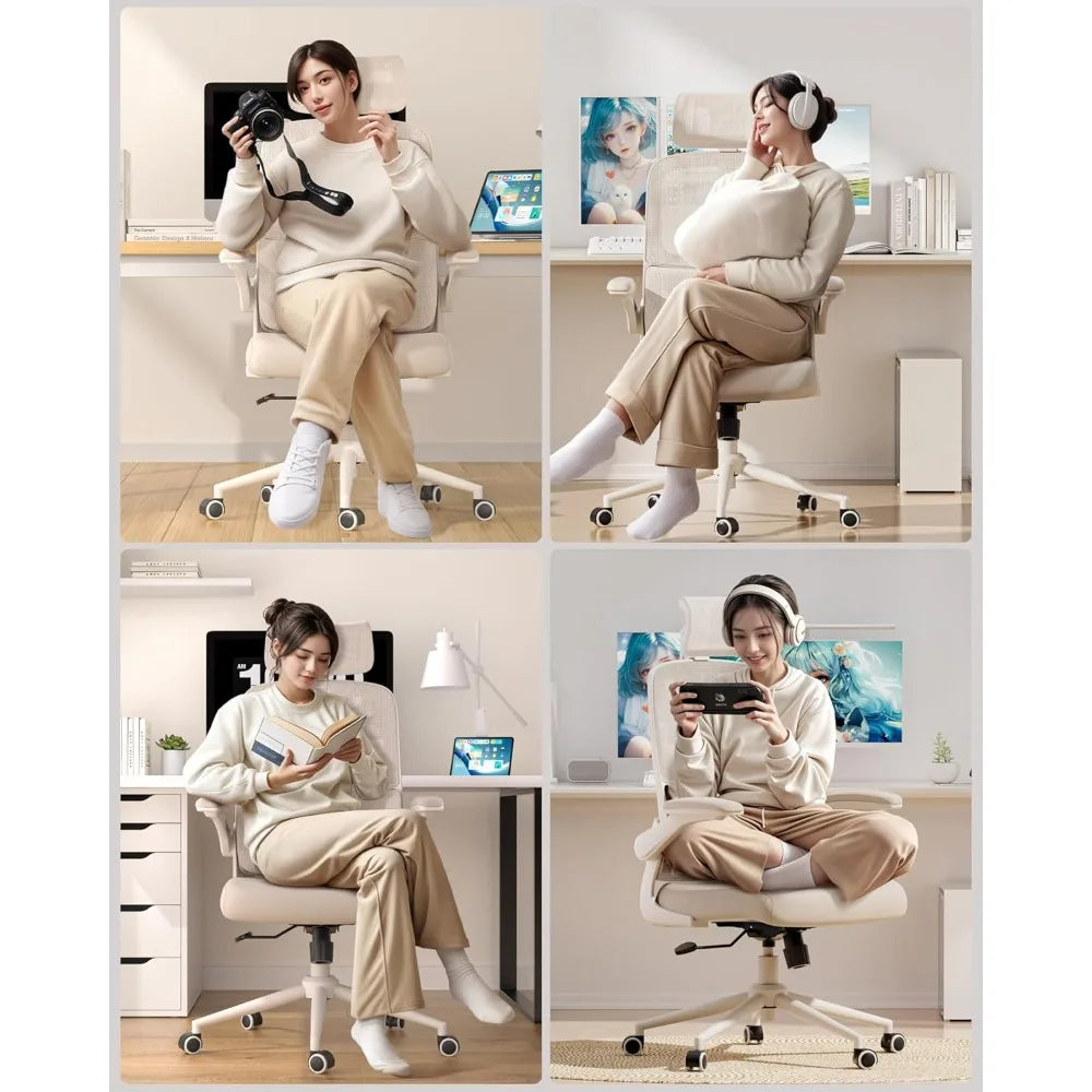 P1 Ergonomic Office Chair with 2D Lumbar Support & Adjustable Headrest - Heavy Duty 300lbs Capacity 102° Reclining