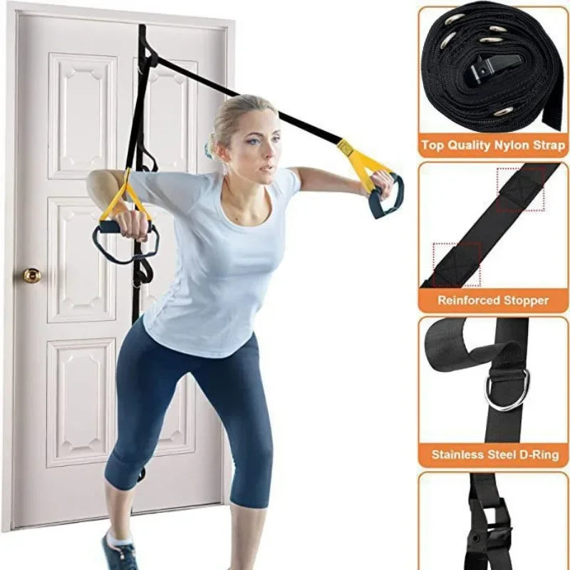 Home Fitness Elastic Training Strap Fitness Resistance Band Over Door Anchor Bands Pull Rope Door Buckle For Fitness