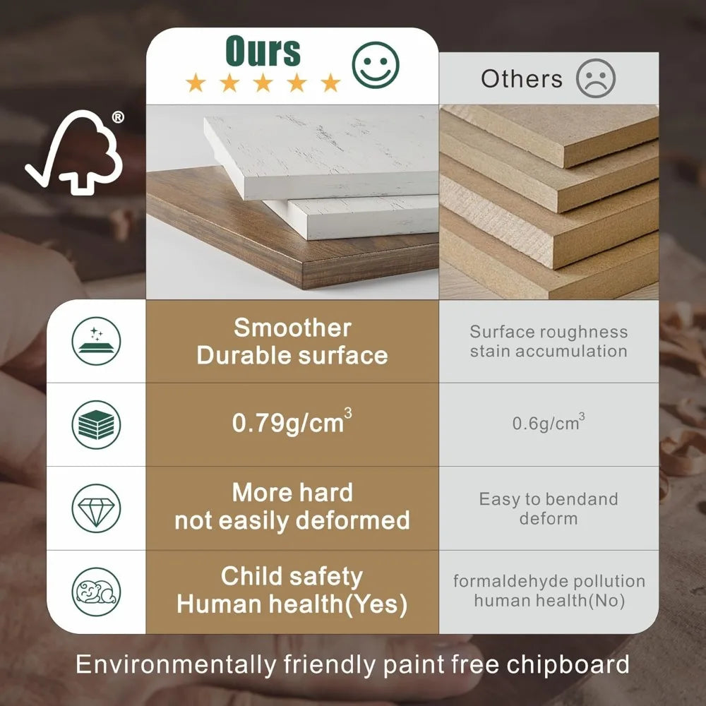 Executive L Shaped Desk with Monitor Stand And LED Lights Farmhouse Computer Desk with Power Outlets for Home Office