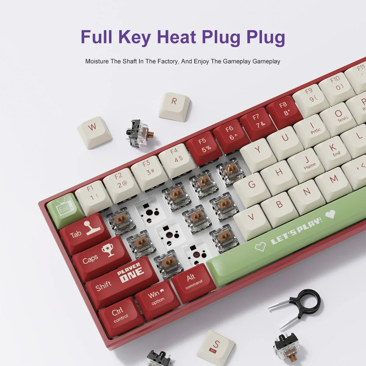 AJAZZ AK680 Mechanical Keyboard ABS Keycap 68 Keys Wired Wireless Bluetooth Gamer Keyboard Hot Swap Custom Gasket
